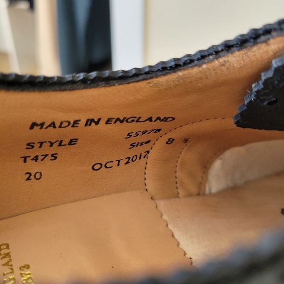 Sanders Men's US 9.5 Braemar Black Grain Leather Highland Brogue Dress Shoes - Picture 7 of 7